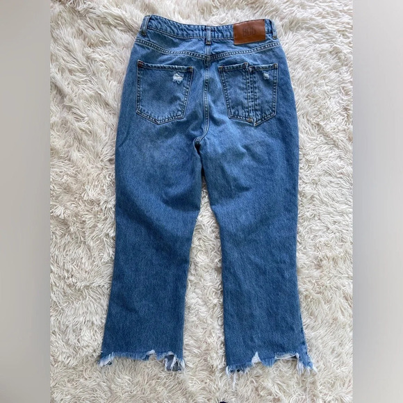 BDG UO flared ankle jeans distressed high rise washed blue cotton size 28 - Picture 9 of 10